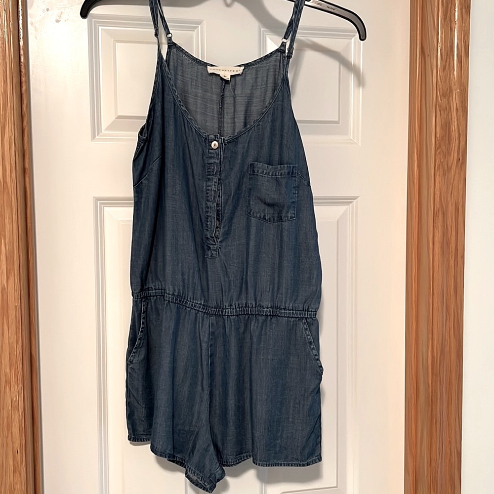 Lovestitch denim romper jumpsuit